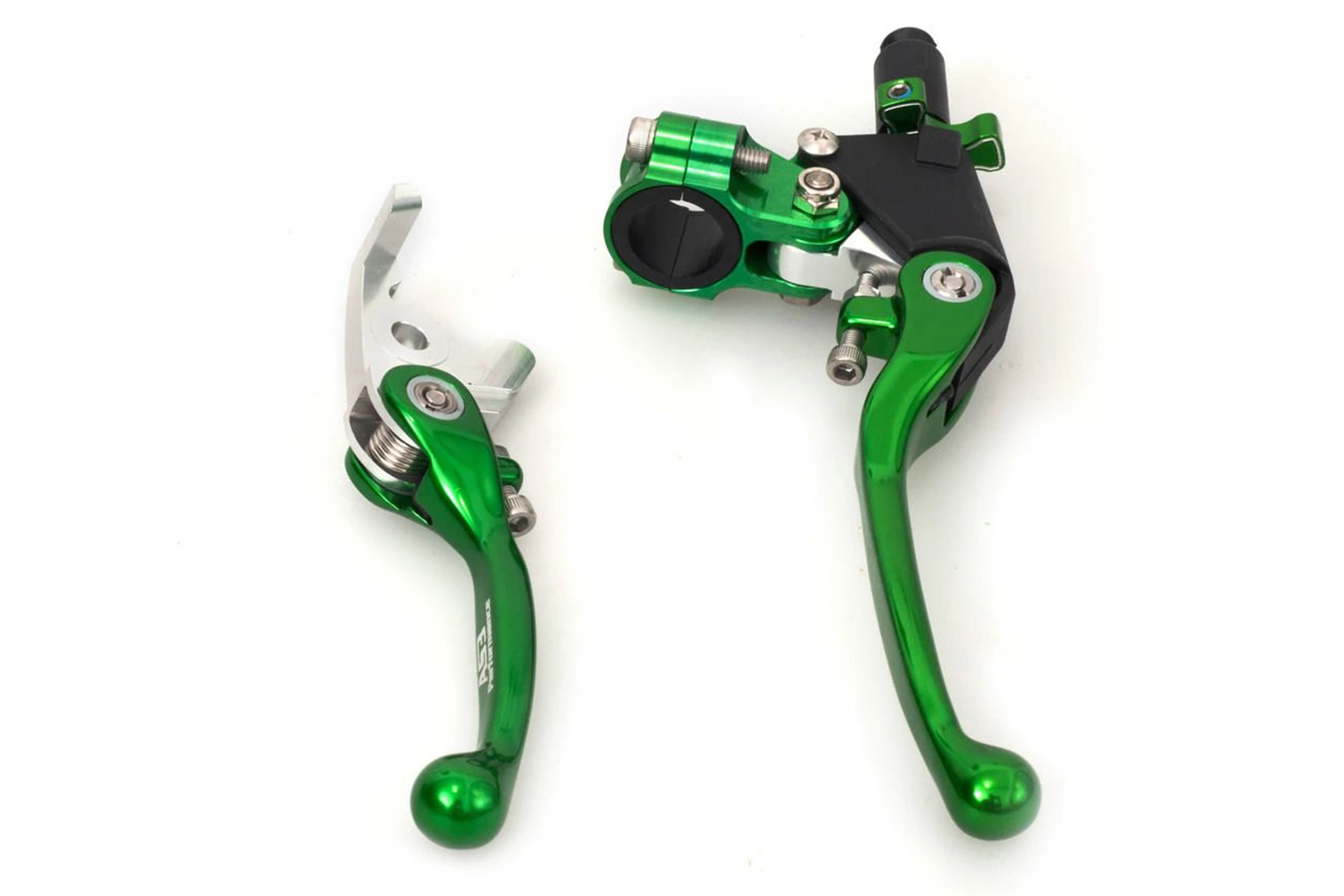 450.1989＼＼緑金銀ラメ Kawasaki KFX 400 KFX 450 2003-2008 Front Brake & Clutch Levers