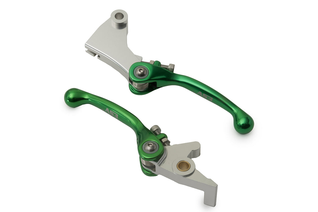 AS3 BRAKE CLUTCH FLEXI LEVERS GREEN | KAWASAKI KLX 250 300 2018-2023