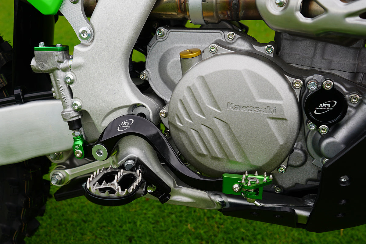 AS3 GEAR LEVER REAR BRAKE PEDAL GREEN | KAWASAKI KX250 21-25 KX250X