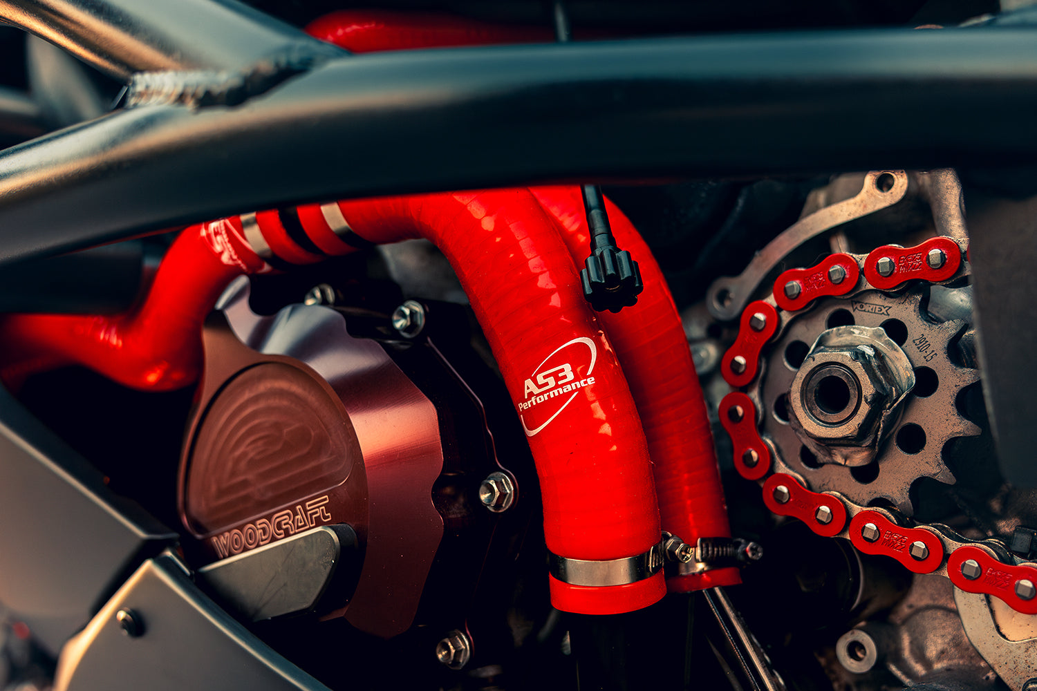 AS3 SILICONE RADIATOR HOSES RED | KAWASAKI ZX6R 2009-2021