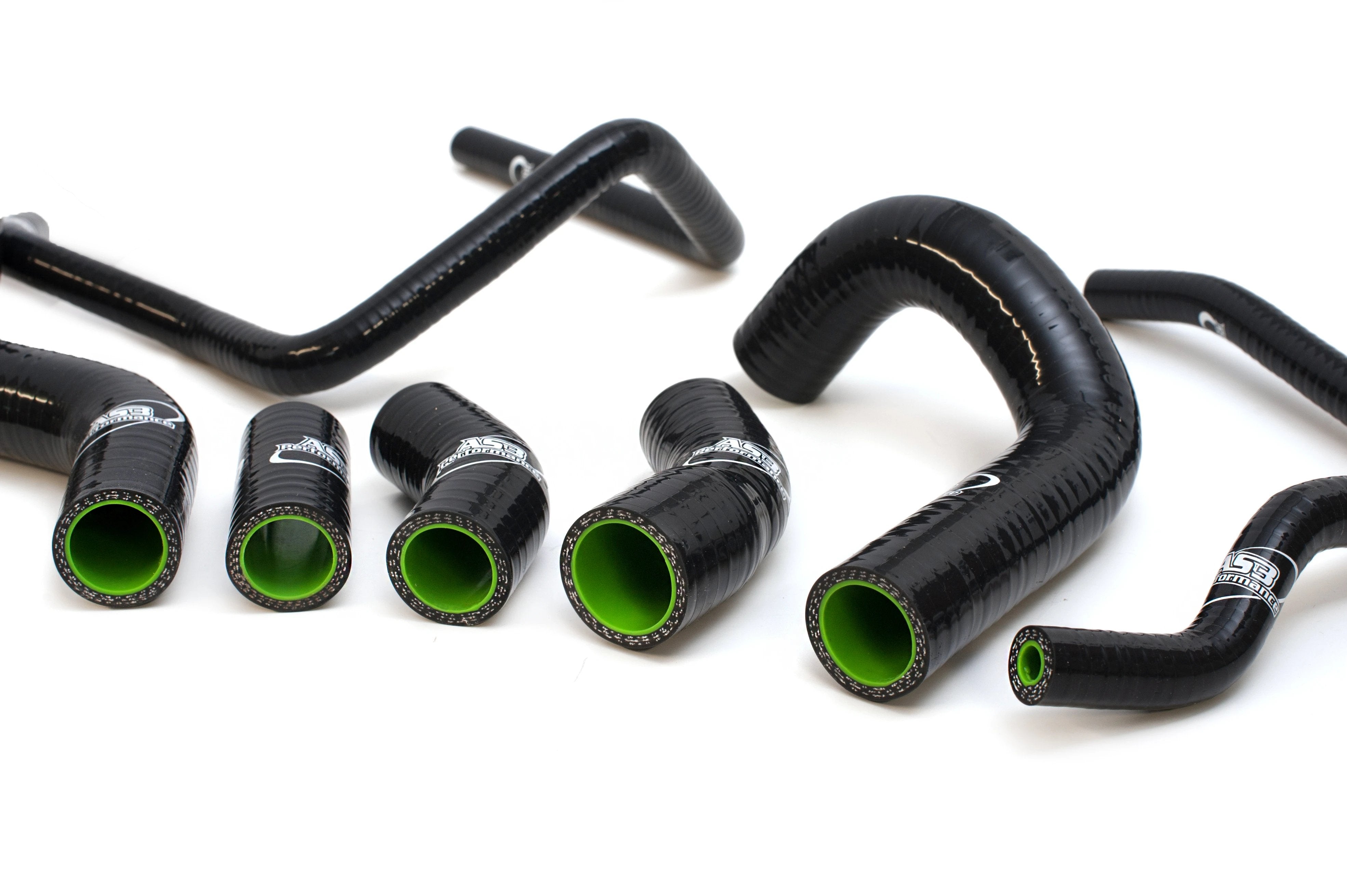 AS3 SILICONE RADIATOR HOSES BLACK | KAWASAKI ZX9R 1998-2003