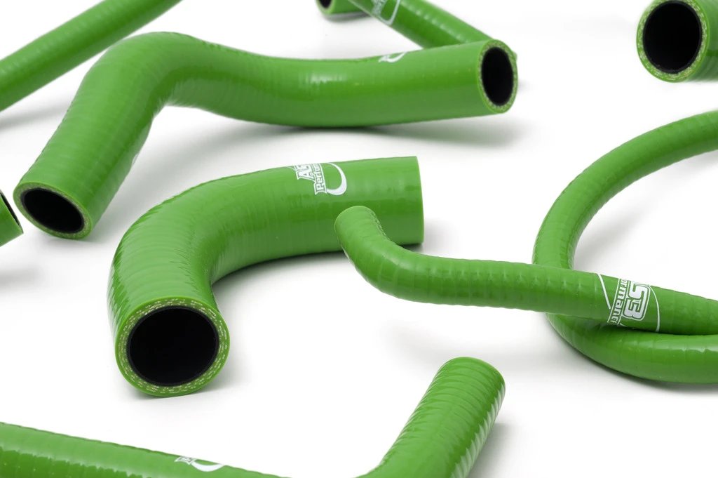 AS3 SILICONE RADIATOR HOSES GREEN | KAWASAKI ZX12R 2000-2006