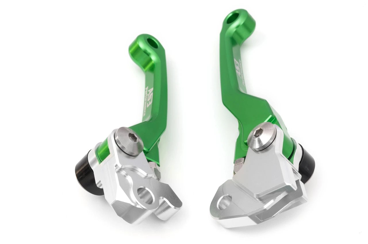 AS3 FLEXI LEVERS GREEN | KAWASAKI KX 65 00-24 KX 85 100 112 01-25
