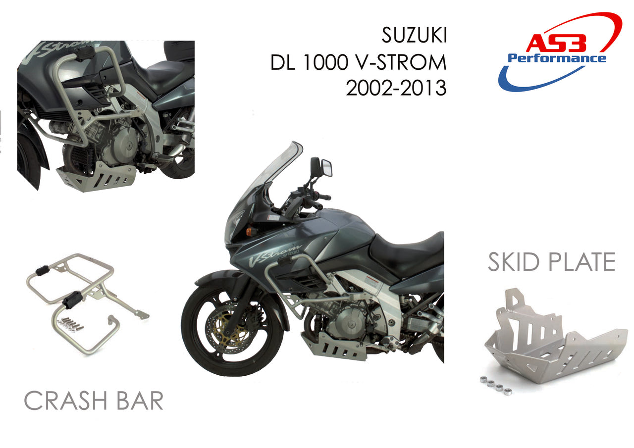 AS3 SKID PLATE SUMP GUARD SILVER | SUZUKI DL 1000 V-STROM 2000-2013